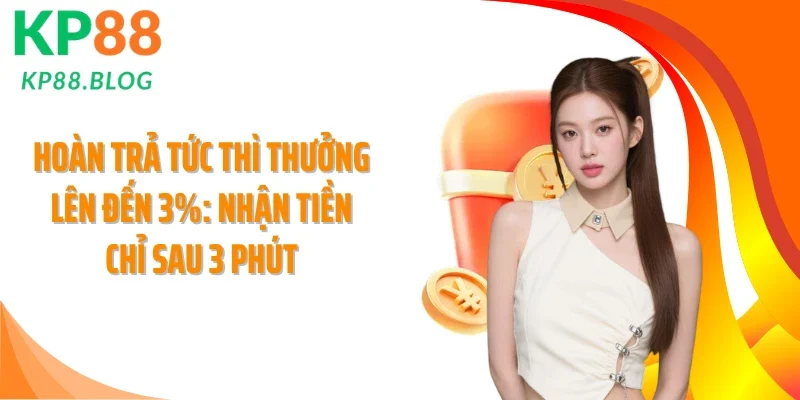 Hoàn Trả Tức Thì Thưởng Lên Đến 3%: Nhận Tiền Chỉ Sau 3 Phút